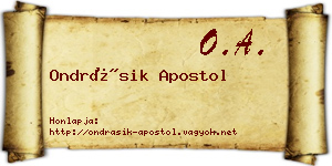 Ondrásik Apostol névjegykártya